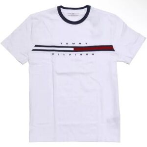 Tommy Hilfiger Mens T-Shirt Big Logo Short Sleeve Crewneck Tee Flag Shirt New
